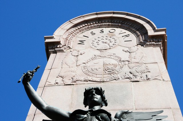The monument features a bronze angel which represents The Spirit of the Republic.  2/26/2012