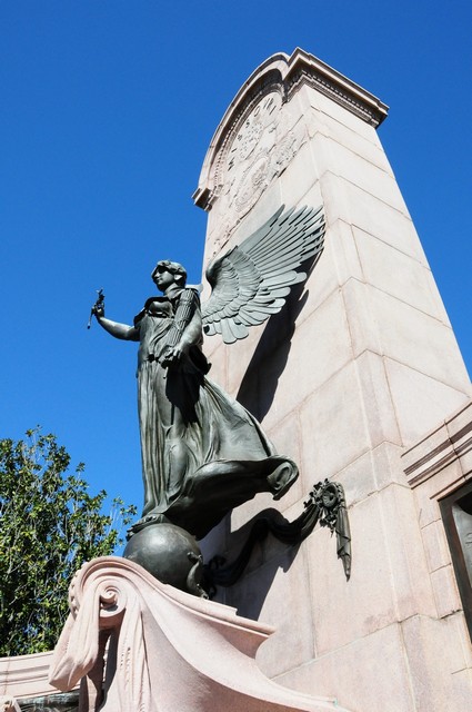The monument features a bronze angel which represents The Spirit of the Republic.  2/26/2012